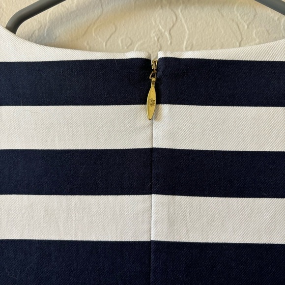 Draper James Navy Blue Striped Nautical Shift Dress Size 6 Preppy Classic Cotton - Picture 10 of 12